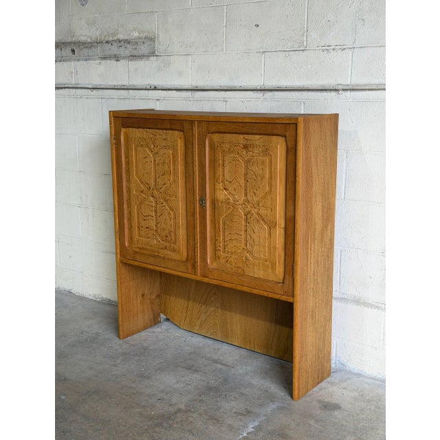 Mid-Century Modern In Style of Henning Kjærnulf Oak Storage Wooden Hutch Denmark Mid-Century Modern 1960s For Sale - Image 3 of 9