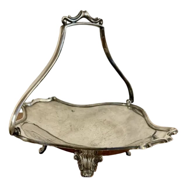 Edwardian Silver Plated Cake Basket, 1900s For Sale