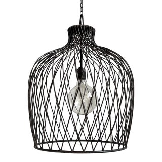 Industrial Modern Iron Basket Gourd Pendant Light For Sale