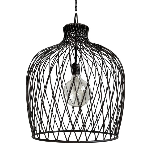 Iron Basket Gourd Pendant Light For Sale