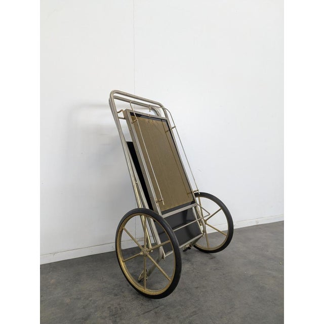 Rolling Brass Serving Cart, 1970s For Sale - Image 6 of 8