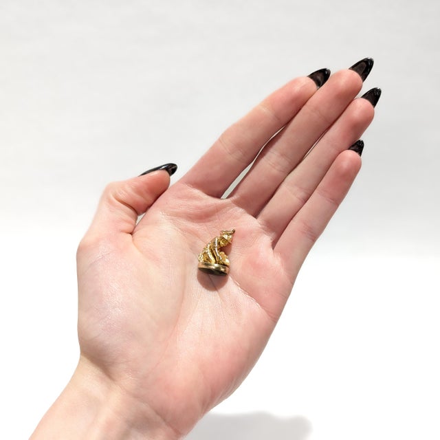 Antique 9k Gold & Jade Seal With Figural Gold Miner Watch Fob Charm For Sale - Image 4 of 12