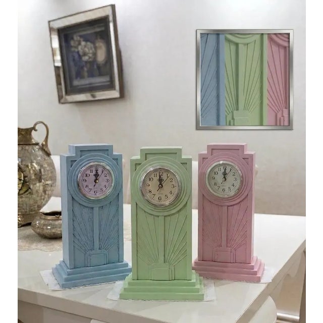 Vintage Art Deco Terracotta Table Clock - Handmade Decorative Mantel Clock 30cm Bring 1920s glamour to your home with this...