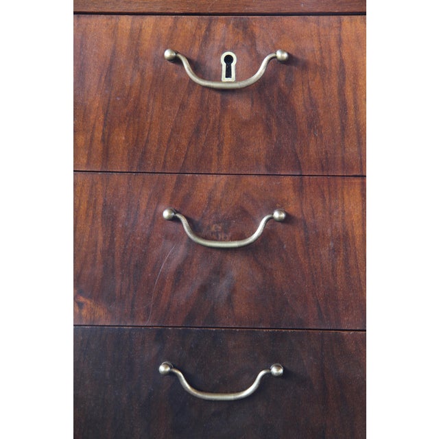 Mid-Century Modern Art Deco Mahogany Writing Desk, 1950s For Sale - Image 14 of 18