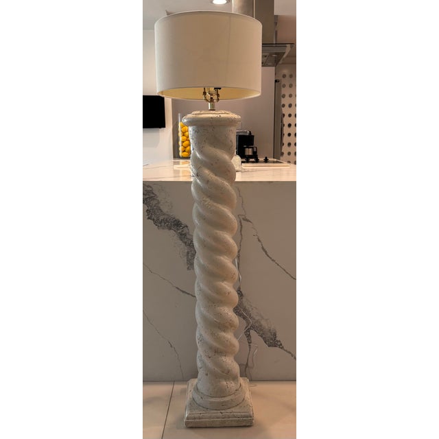Michael Taylor Vintage Plaster Swirl Floor Lamp Ala Michael Taylor For Sale - Image 4 of 9