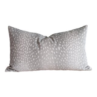 Thibaut Gray Antelope Lumbar Pillow Cover, 15" x 25" - Single For Sale