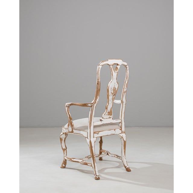 Rococo 20th Century Swedish Rococo Revival Wood Patinated Dining Chair For Sale - Image 3 of 18
