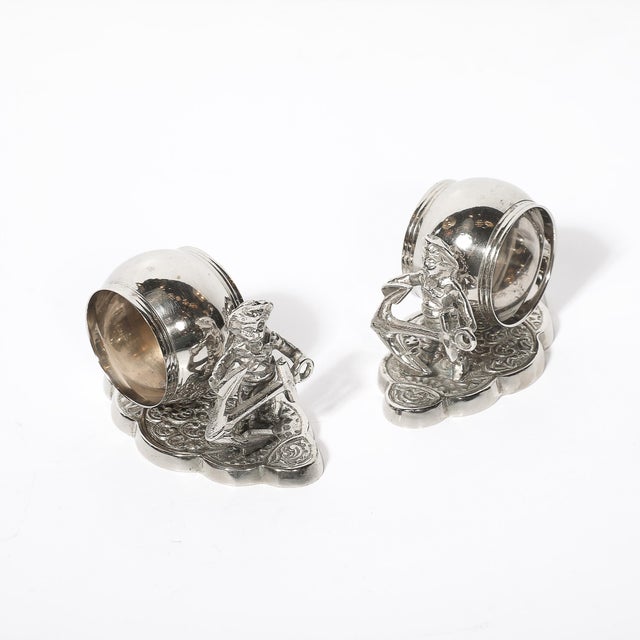 Late 19th Century Victorian Silver-Plated Figural Napkin Rings - a Pair For Sale - Image 9 of 11