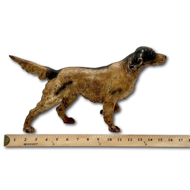 This Really is a Great Looking - Large Size Vintage Cast Iron Figurative Setter - Hunting Dog Doorstop. Circa 1930s. It...