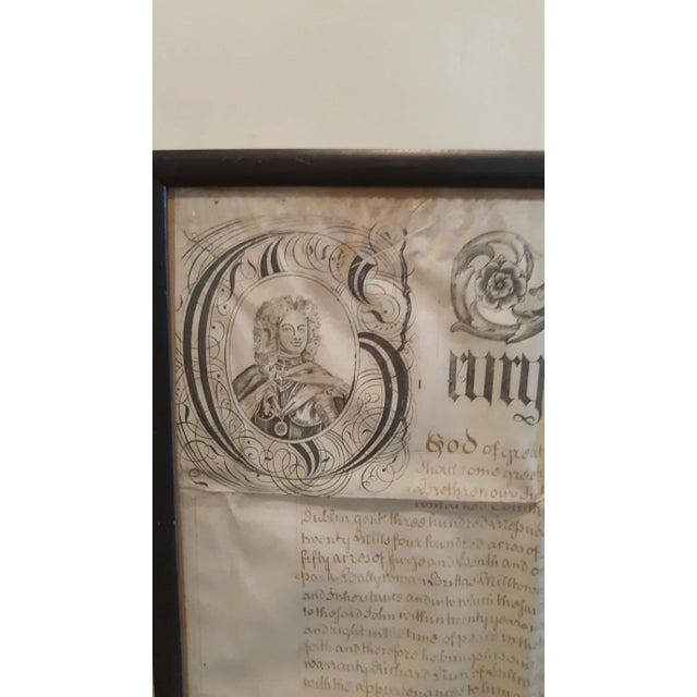 British 18th Century George II Indenture on vellum. Engraved & handwritten English land indenture on vellum. Reign of...
