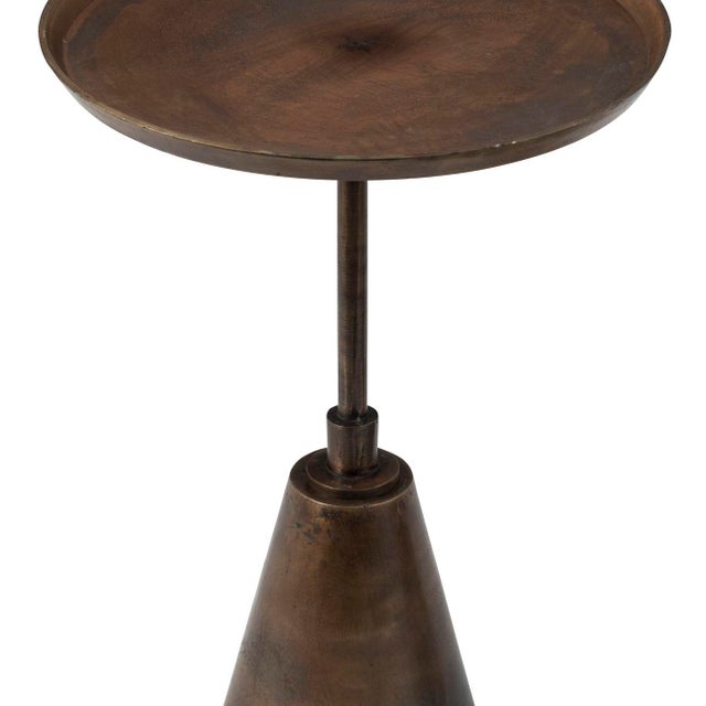 Modern Jasper Brass Finish Modern Industrial Side Table 22" For Sale - Image 3 of 4
