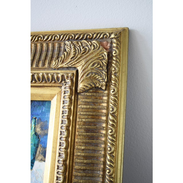 Vintage Semi-Abstract Still Life Painting in Gold Frame For Sale - Image 9 of 9