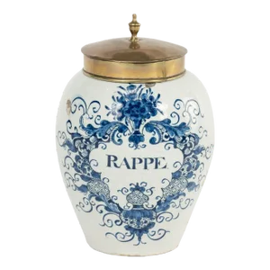Delft Blue and White "Rappe" Tobacco Jar
