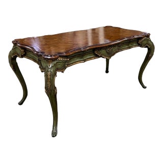 Vintage John Richard French Louis XV Carved Wood Writing Desk For Sale