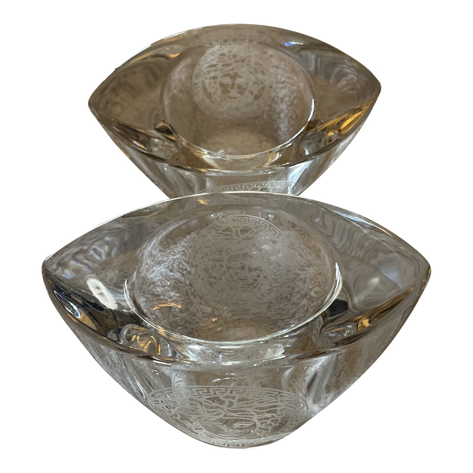 Contemporary Classic Rosenthal Meets Versace Crystal Votives with Medusa Head a Pair Chairish