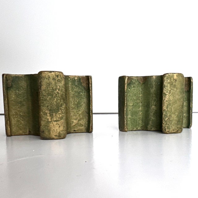 Brutalist Mid Century Bronze Brutalist Candleholder / Paperweights For Sale - Image 3 of 4