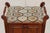 Wood Vintage English-Style Mahogany Hall Bench With Shoe Storage Cabinet & Upholstered Seat For Sale - Image 7 of 11