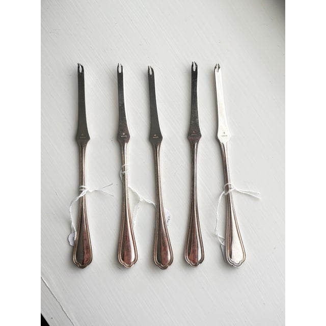 French Antique Christofle Silverplate Lobster Picks, Set of 5 For Sale - Image 3 of 4