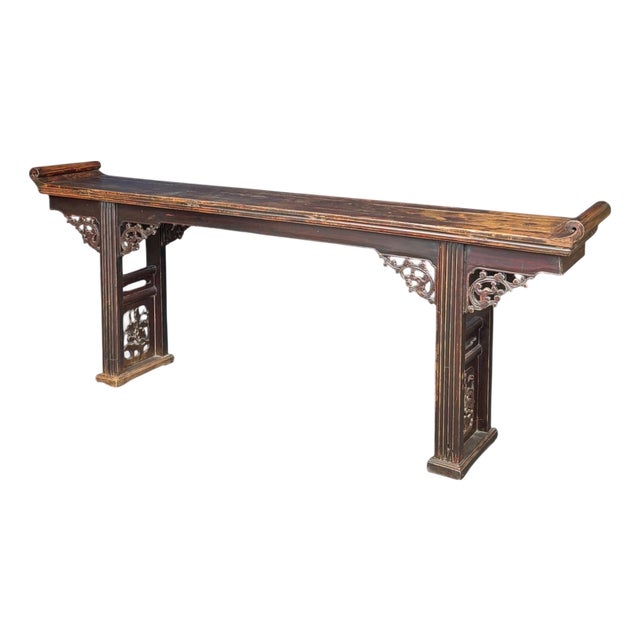 19th Century Monumental Carved Elmwood Chinese Altar or Console Table For Sale