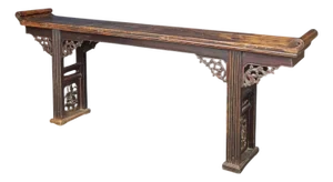 19th Century Monumental Carved Elmwood Chinese Altar or Console Table