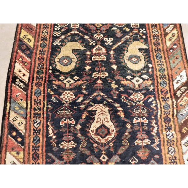 1940s Hand Knotted Blue Background Runner For Sale - Image 10 of 13