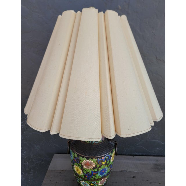 1950s Marbro Japanese Meiji Period Bronze & Cloisonne Table Lamp For Sale In San Francisco - Image 6 of 14