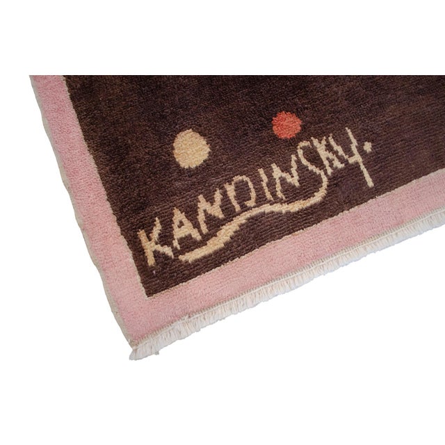 Kandinsky - Several Circles - Inspired Hand Knotted Area Rug One of a Kind Small Rug- 2′7″ × 3′8″ For Sale - Image 12 of 16