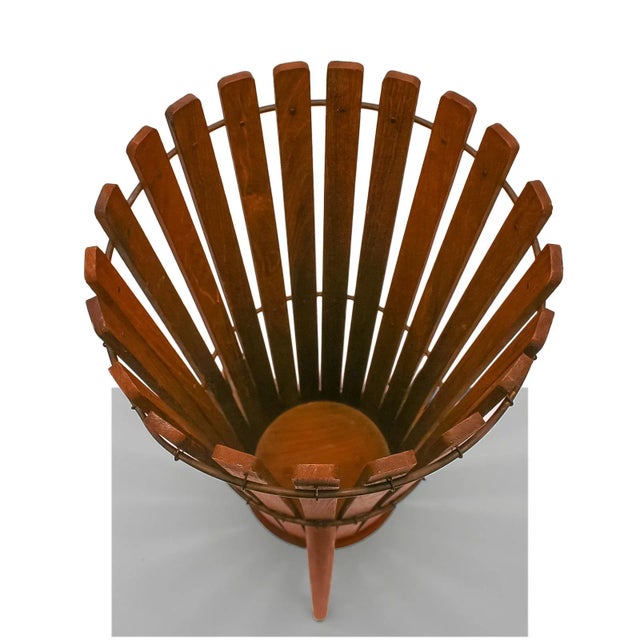 Mid-Century Danish Tripod Umbrella Stand or Paper Basket in Teak Wood, 1960s For Sale - Image 4 of 7