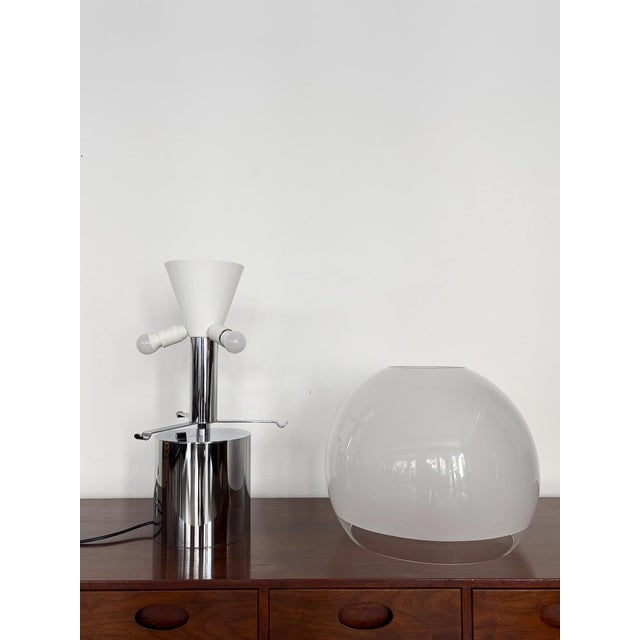 Silver Vintage Italian Porcino Table Lamps by Luigi Caccia Dominioni for Azucena, Italy, 1960s, Set of 2 For Sale - Image 8 of 17