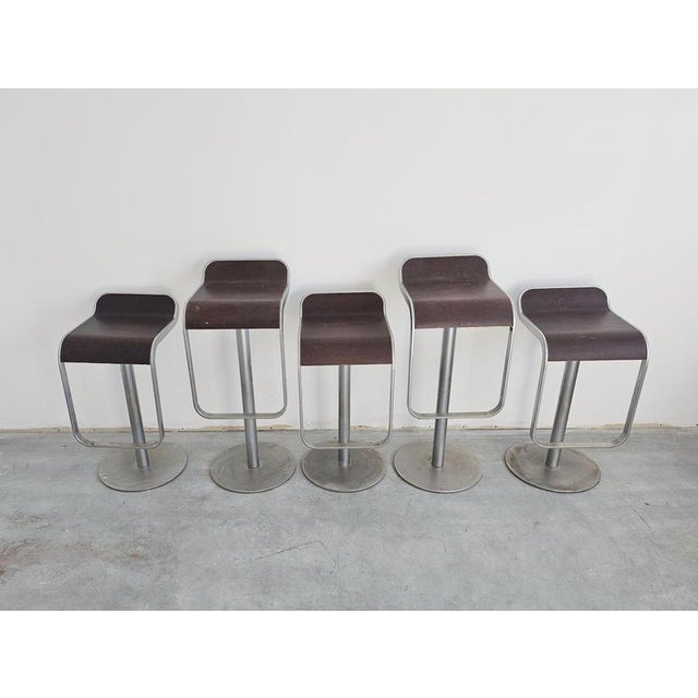 In this listing you will find 5 minimalist barstools, model lem, manufactured by lapalma, in two different heights. The...