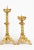 Pair of tiered gilt brass European Gothic Revival pricket candlesticks with Solomonic spiraling stems Anonymous Europe;...