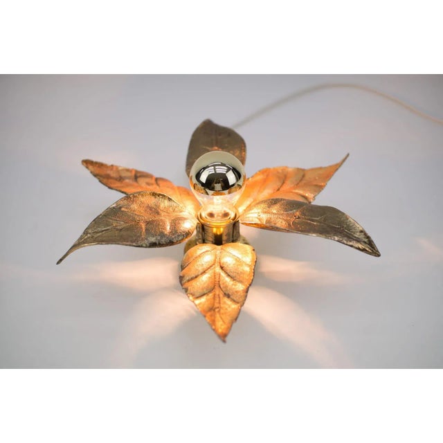 1960s Belgian Gold Brass Wall Light by Willy Daro for Massive, 1960s For Sale - Image 5 of 12