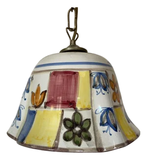 Hand-Painted Artistic Ceramic Lampshade from Antonino Piscitello Factory, 1970s