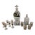 12 Pc, Polychrome Enamel-Painted Glass Liqueur Service, Continental C. 1920 For Sale
