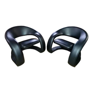 Pair of Vintage Jaymar Attributed Postmodern Sculptural Cantilever Tongue Chairs
