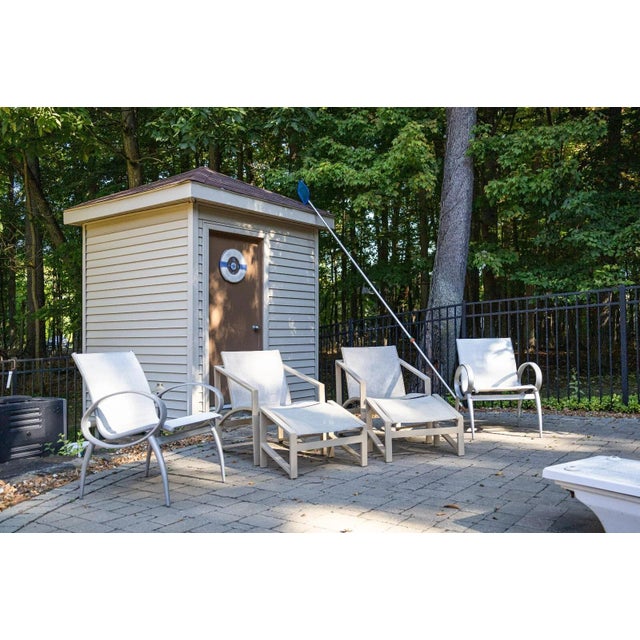 Beige Pavilion Aventura Patio Armchairs with Pair of Ottomans and Side Tables - 8 Piece Set For Sale - Image 8 of 12