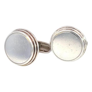 1990s Pair of Bulgari Bvlgari Estate Mens Cufflinks Sterling Silver For Sale