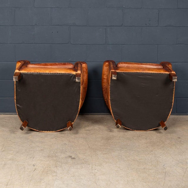Animal Skin Vintage English Camford Leather Tub Chairs by John Lewis, 1980s, Set of 2 For Sale - Image 7 of 18