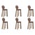Purple Mary II Bar Chairs in Wood by Ottiu, Set of 6 For Sale - Image 8 of 8