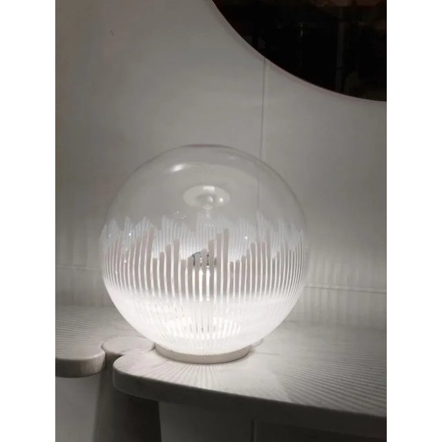 Green Vintage Italian Table Lamp by Ludovico Diaz De Santillana for Venini Anemone, 1970s For Sale - Image 8 of 9