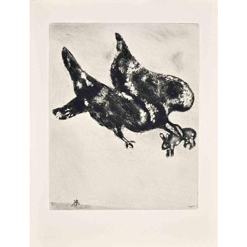 Etching on Montval paper, realized between 1927 and 1930. Table from "Les Fables de La Fontaine", published in 1952 in and...