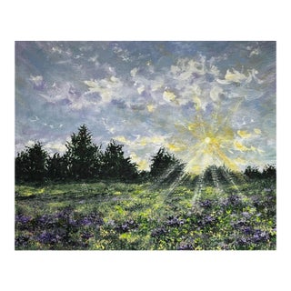 "Field of Light" Contemporary Original Impressionist Style Landscape Painting by Deb Bossert For Sale