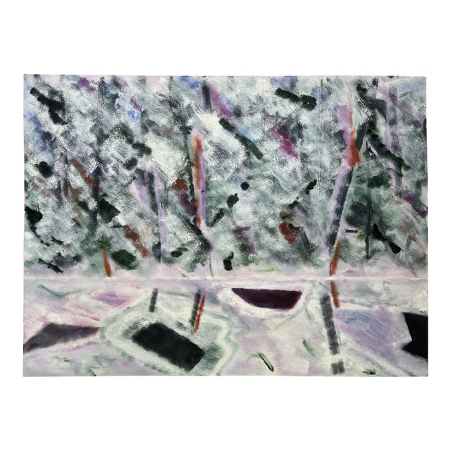 1999 "February" Abstract Landscape Oil Pastel Drawing For Sale