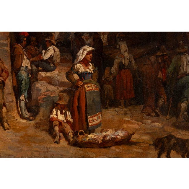 François Bonnet, Street Scene Beneath an Archway, 1848, Oil on Canvas For Sale - Image 3 of 17