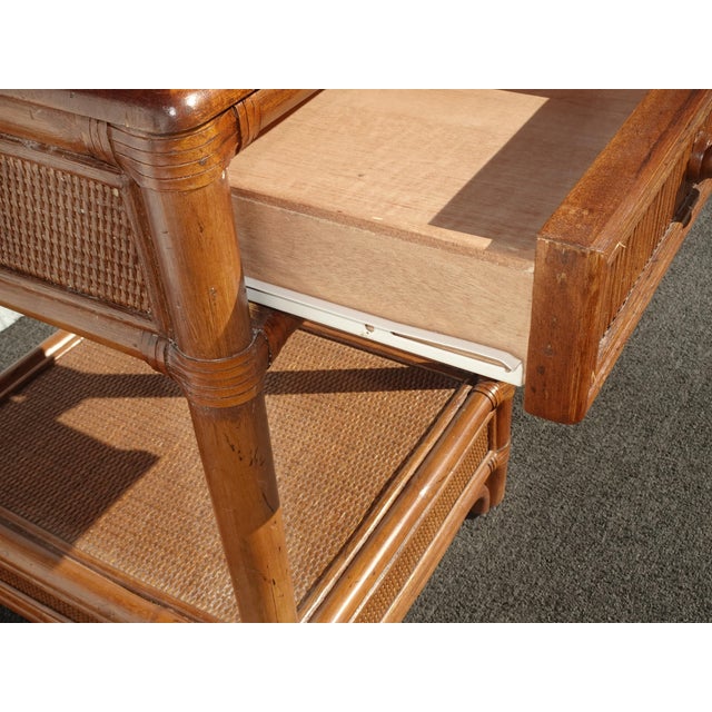 Wood Braxton Culler Summer Retreat 1 Drawer Brown Hardwood Coastal Nightstand For Sale - Image 7 of 13