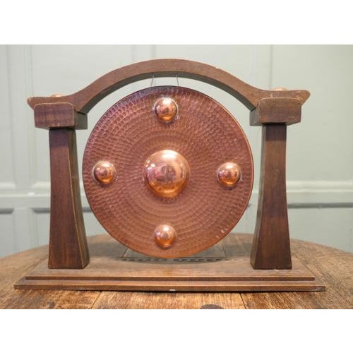 Late 19th Century Arts and Crafts French Carved Copper Table Gong, 1890 For Sale - Image 5 of 8