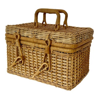 1980s Italian Wicker Basket/Bag For Sale