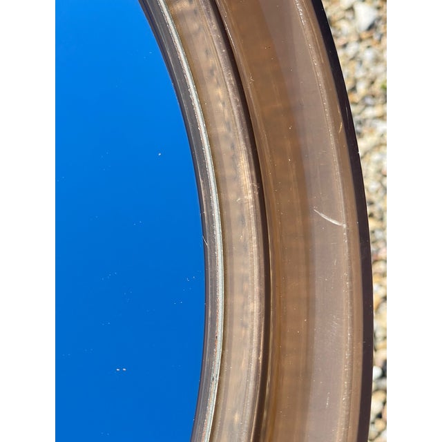 Mid-Century Round Smoked Acrylic Mirror, 1970s For Sale - Image 13 of 18