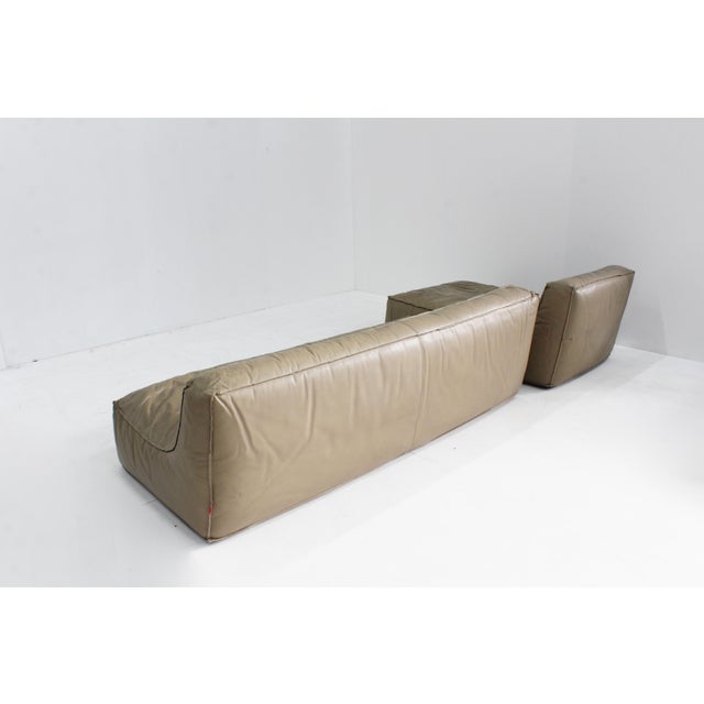 Vintage Modular Green Leather Sofa by Verzelloni, Italy, 1990s, Set of 2 For Sale - Image 14 of 15