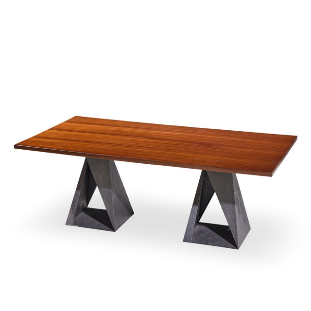 Late 20th Century Darryl Carter for Baker Milling Road Mahogany and Iron Dining Table For Sale - Image 5 of 5